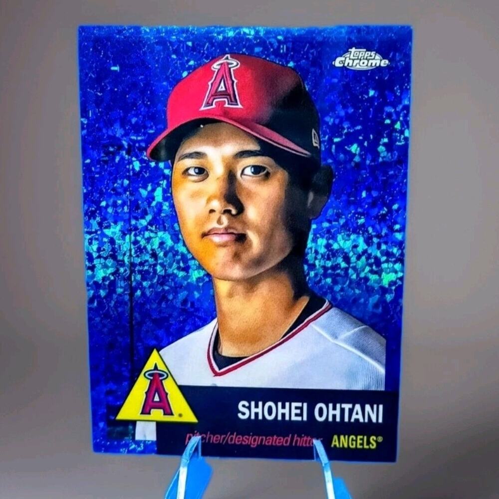 Shohei Ohtani #1  SP 143/199  2022 Topps Chrome Plat Ann -  Blue Mini-Diamond...